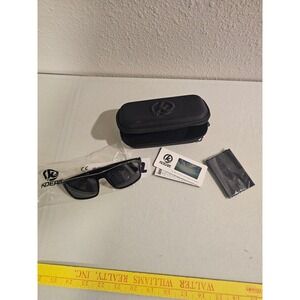 KDEAM KD101 Polarized Sunglasses Black Square Frame Italy Design